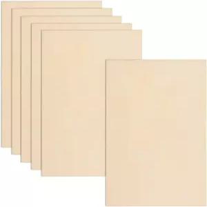 6팩 배스우드 시트 12 x 18 1 /8 인치-3 mm 공예용 미완성 합판 얇은 목재 보드 DIY 학교 프로젝트 페인팅