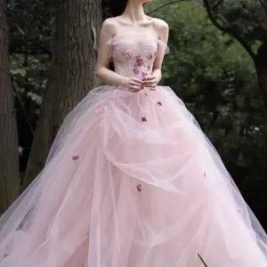 웨딩스냅 핑크웨딩드레스 야외촬영 이브닝 핑크YZYH127 스냅