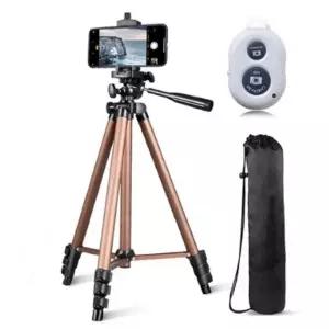 셀루미 프리미엄 스마트폰 카메라 삼각대 풀세트_브론즈 화이트리모컨