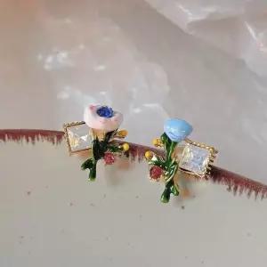 세트 실버 심플 핸드메이드 코디 트렌디 귀걸이 (WFJ5ACT)