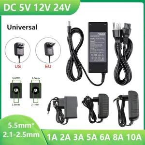 [호환품]DC 220V 전원 어댑터 5V 12V 24V 1A 2A 3A 5A 6A 8A 범용 플러그 LED 조명 라우터 제어