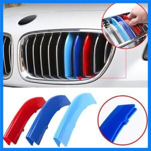 BMW 3 시리즈 E46 E90 F30에 대 한 3PCS 자동차 전면 그릴 트림 스트립 3 색 그릴 장식 액세서리 자동차 외