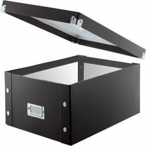 스냅앤스토어 CD 보관함 - 1/2팩 디스크 보관용 뚜껑이 있는 내구성 홀더(1팩 더블 와이드 블랙)