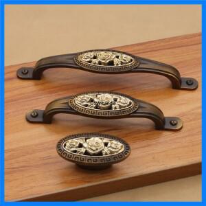 빈티지 앤티크 커피 로즈 캐비닛 도어 손잡이 찬장 드레서 서랍 당김 손잡이