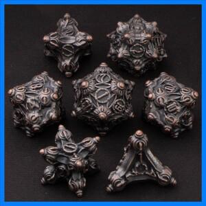 기계 DND 금속 주사위 세트 D&D 7 Pcs 던전 및 드래곤 주사위 다면체 역할 주사위 RPG D20 D12 D10 D8 D6 D