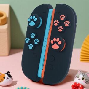 [호환품]스위치 2 조이콘 호환 고양이 발바닥 실리콘 버튼 커버 - 미끄럼 방지 NS2 썸 그립 캡 & D패드 보