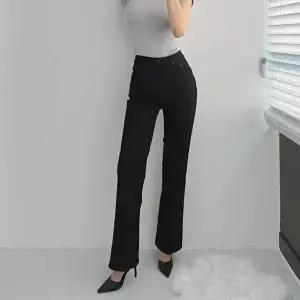 [옷자락]여성 검정 나팔핏 스판 겨울청바지