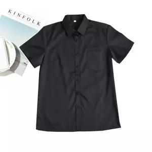블랙 각카라 포켓 여자 반팔 교복셔츠 교복 학생복