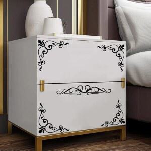 가구용 슈퍼단트 레트로 장식 테두리 데칼 블랙 바인 월 스티커 옷장 아트 데코 DIY 필 앤 스틱 서랍 침대 옆 테이블 96x30CM