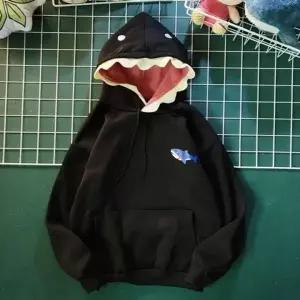 캐주얼 스타일 러블리 샤크 스티치 기모 후드티 DMS-TSA-Q4263197