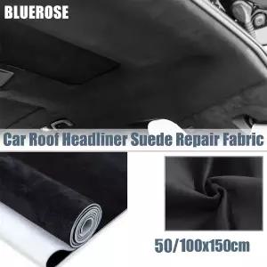 인조가죽시트지 가죽 수선패치  스웨이드 자동차 헤드라이너 원단 폼 안감 포함 블랙 인테리어 교체 자재 D