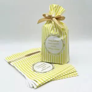 리본 선물포장 봉투 답례품 구디백 옐로우 ST 50매 선물가방 포장 행사 사은품 유치원 어린이집