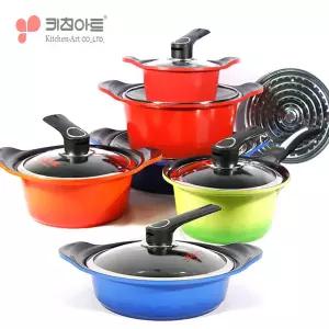 키친아트7종 냄비세트(16양수+18편수+20양수+24전골+24양수+28전골+28곰솥) 세라믹냄비 혼수 솥