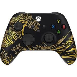 Microsoft Xbox Series X /S & One용 커스텀 컨트롤러z 무선 컨트롤러 - 소프트 터치 느낌 시리즈 컨트롤러(X 골든 웨이브)