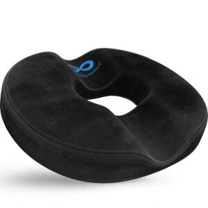 꼬리뼈 를 위한 영원한 편안한 도넛 베개 인체공학적 시트 쿠션 - 앉기 치질 산후 임신, 미끄럼 방지, 세탁 가능한 이상적인 메모리 폼 콕시스 의자