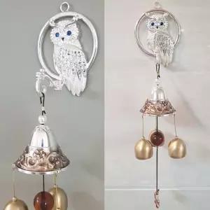 럭키 링부엉이 문종 (실버) 문종 풍경 도어벨 리스 현관종 현관문종