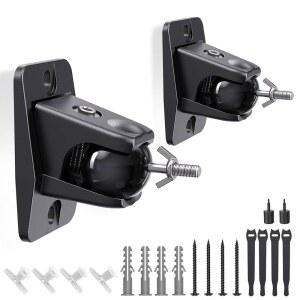 [포르르] 서라운드 사운드 리어 스피커 월 마운트, 유니버설 위성용 천장 마운트 브래킷, 키홀 및 스레드 홀에 1/4인치 20개의 나사산, 5mm 4mm, roku, 삼성 q990d 등과 호환 가능