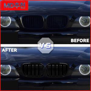 BMW 5 시리즈 E39 1997-2003 글로스 블랙 프론트 후드 키드니 그릴, ABS 듀얼 라인 교체용 525i 530i