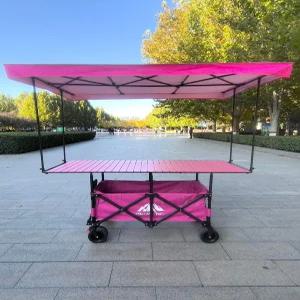 캠핑 카트 접이식 수레 지붕 테이블 웨건 폴딩 노점 플리 마켓 오픈형 캐리어