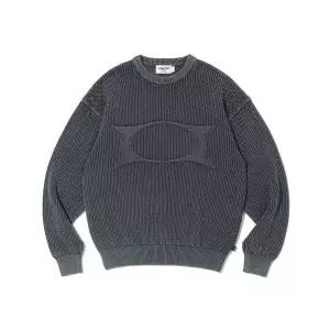 크리틱 CRITIC WORMHOLE LOGO NATURAL DYEING MESH KNIT CHARCOAL CTKNEA002CH 365654