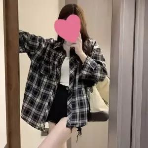 [하프클럽/]여자 루즈핏 클래식 체크패턴 데일리룩 셔츠 블라우스