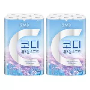 코디 3겹 내추럴소프트 27m 30롤, 2팩
