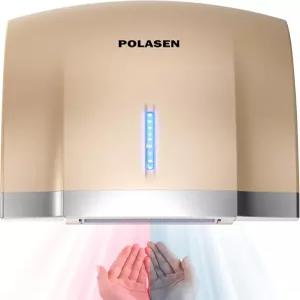 POLASEN 핸드 드라이어 상용 골드 2핀 플러그 110V 자동 컴팩트 고속 공기 와이퍼 ADA 준수 산업용