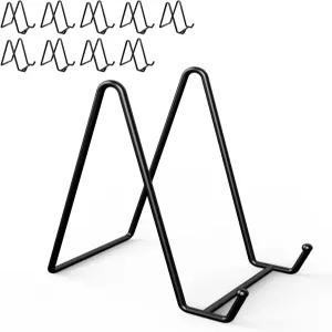 Lzerking 10팩 디스플레이 스탠드는 플레이트 6인치 블랙 금속 홀더 그림 사진 장식 책