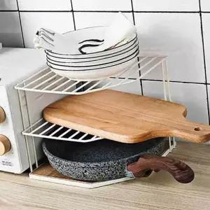 화이트 3단 코너 선반 모서리 주방코너 수납장 WFIKSCU