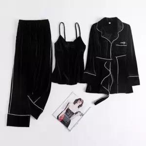 올더스타일 골드벨벳 골덴 란제리 슬립웨어 3종세트 W9B2EC3