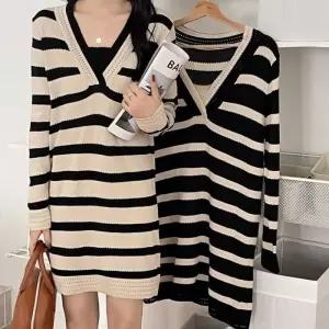 니트 브이넥 단가라 나시원피스 미니원피스 체크원피스 여름원피스 원피스