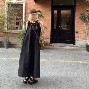 나시원피스 청치마 하객원피스 여자원피스 민소매 미디원피스 니트원피스