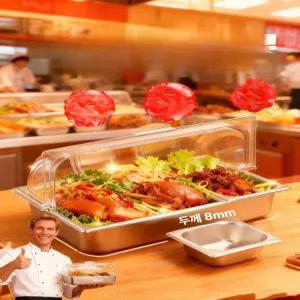 워머기 대형 전기 중탕기 뷔페 업소용 음식 보온기 사각 전기워머기 스프 차핑디쉬 커버