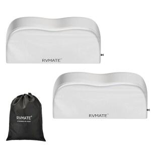 RVMATE RV 타이어 커버, 듀얼 액슬 휠 커버(2팩), 직경 30~33인치 장착, 방수 안티 UV 420D 옥스포드 실버