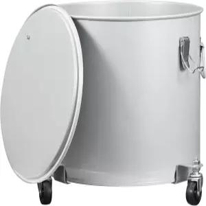 10갤런 프라이어 그리스 버킷 오일 폐기 캐디 방청 코팅이 된 스틸 운송 용기 뚜껑 및 잠금 클립이 있는 캔