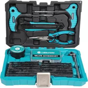 Libraton 타이어 수리 키트 78PCS 플러그 펑크 및 패치 플랫 자동차 오토바이 ATV SUV 트럭 트랙터