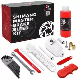 시마노 브레이크 블리드 키트 120ml 미네랄 오일 및 주사기가 포함된 자전거 유압 - 도로 자갈 산악 키트에