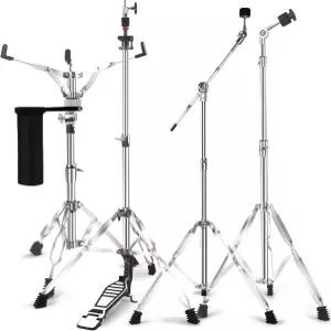 스트레이트 심벌 스탠드 + 붐 하이햇 스네어 드럼 스틱 홀더 크래시 라이드 스플래시 심벌을 위한 조절
