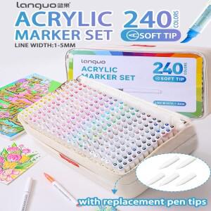 랑구 240/192/96색 직화액체 마카펜 세트 DIY 핸드 드로잉  낙서 페인트 펜 아크릴 물감 펜