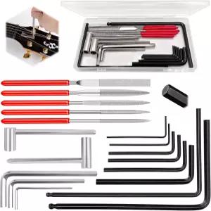 월툴 18개 기타 앨런 렌치 및 미니 다이아몬드 니들 파일 세트 7mm 8mm 트러스 로드 육각 박스 베이스 넥