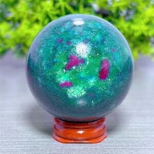 루비 블루 에메랄드 구체 천연 크리스탈 홈 데코 아이템 방 장식 행운 쿼츠 스톤 정원 치유 에너지 사랑 수