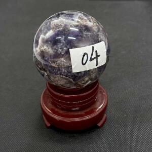 천연 드림 자수정 레이키 힐링 쿼츠 구체 크리스탈 스톤 70mm 스탠드 포함