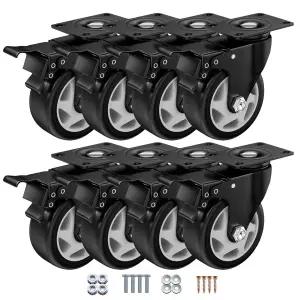 4인치 캐스터 휠 세트 8개 ASHGOOB 및 브레이크 헤비 듀티 작업대/가구/카트용 산업용 잠금 회전식 상판