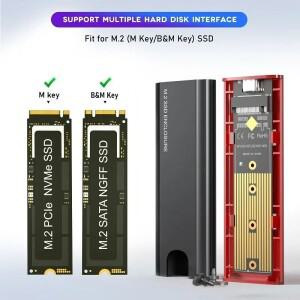 M2 NVMe SATA SSD 케이스 10Gbps SSDBox NGFF SSD-USB 3.1 인클로저 -A-M.2 PC 액세서리용 -C 케이블