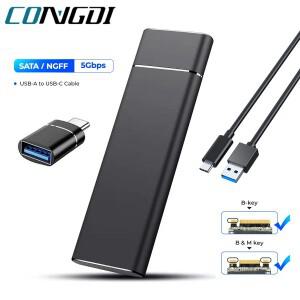 M.2 SSD 케이스 NGFF USB  C Gen1 5Gbps SATA 인클로저 외장형 하드 디스크 박스 PC