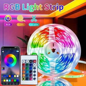 USB LED 스트립 라이트 스마트 호환 블루투스 앱 제어 RGB 플렉시블 색상 변경 TV 배경 파티 홈 데코 조명