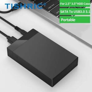 TISHRIC 외장형 하드 드라이브 인클로저 3.5 인치 디스크 케이스 HDD SSD SATA-USB 3.0 3.1/Type C 게임용