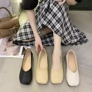 [하프클럽/]단화 여성 베스트 발레 심플 스퀘어 플랫슈즈 낮은굽