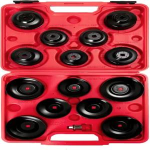 펀뮤 오일 필터 소켓 세트 15pcs 캡 렌치 공구 세트(1/2인치 어댑터 포함) 도요타 폭스바겐 BMW