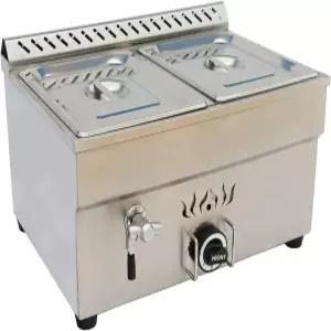 프리에이션 2 팬 상업용 프로판 LP 푸드 워머 13인치 x 10.5인치 4인치 웰스 베인 마리 뷔페 레귤레이터